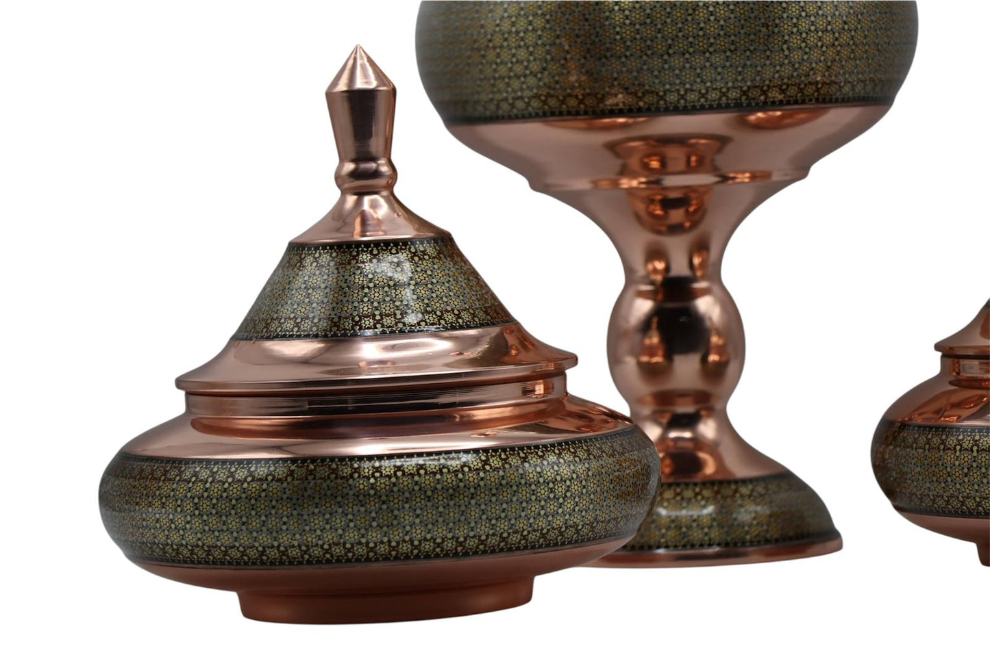Handcrafted Khatamkari Marquetry Copper Vessel – Traditional Inlay Art