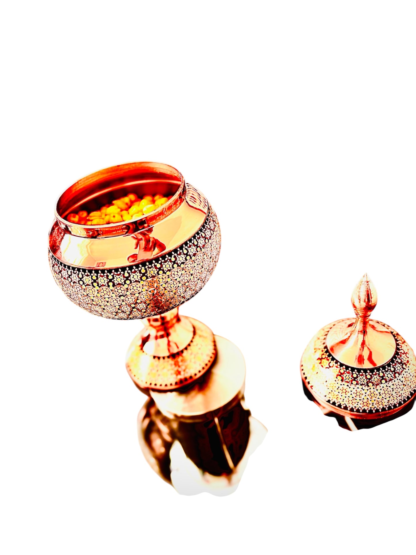 Handcrafted Khatamkari Marquetry Copper Vessel – Traditional Inlay Art
