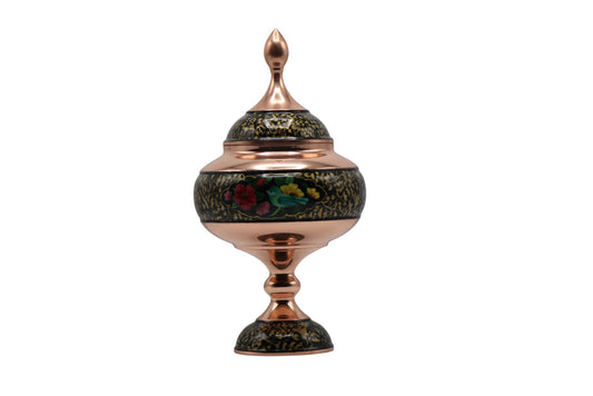 Pardaz (Black) Hand-Painted Copper Vessel – Artisan Decorative Art
